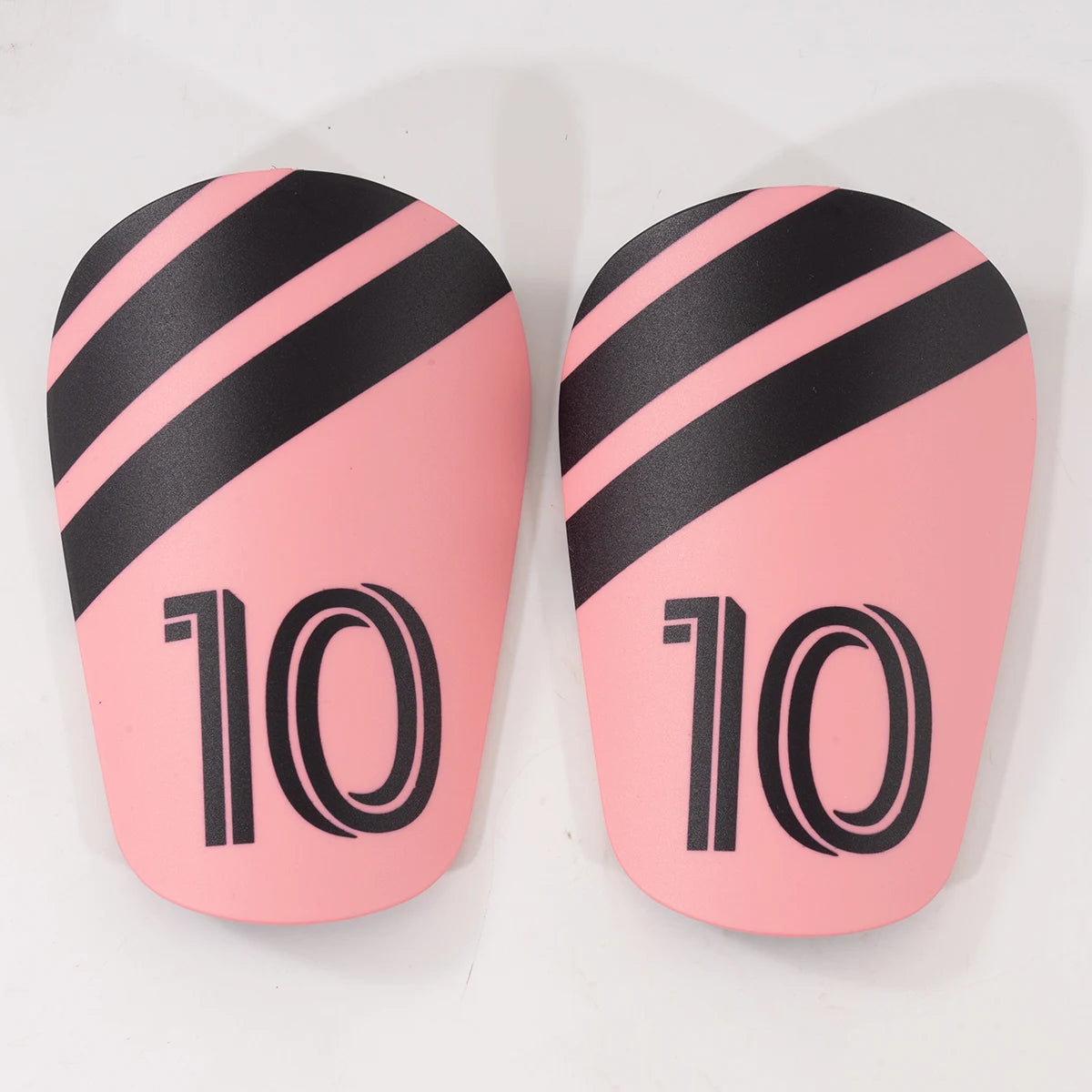 Striped Red & Navy Shin Pads – Classic #10 Edition