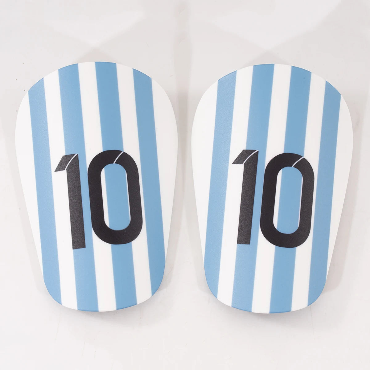 Striped Red & Navy Shin Pads – Classic #10 Edition