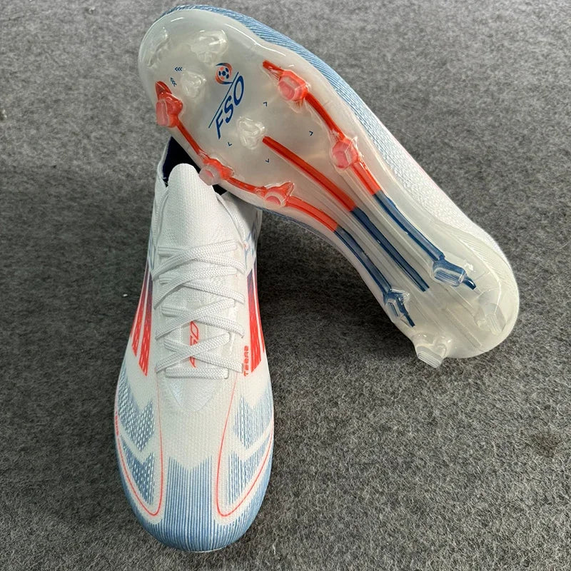 “Pink & White Turf Soccer Cleats – Lightweight Speed Boots”