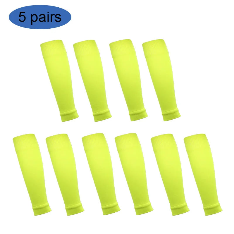 "5-Pack Football Sock Sleeves – Pro Cut Style for Match Day Performance (Black)"