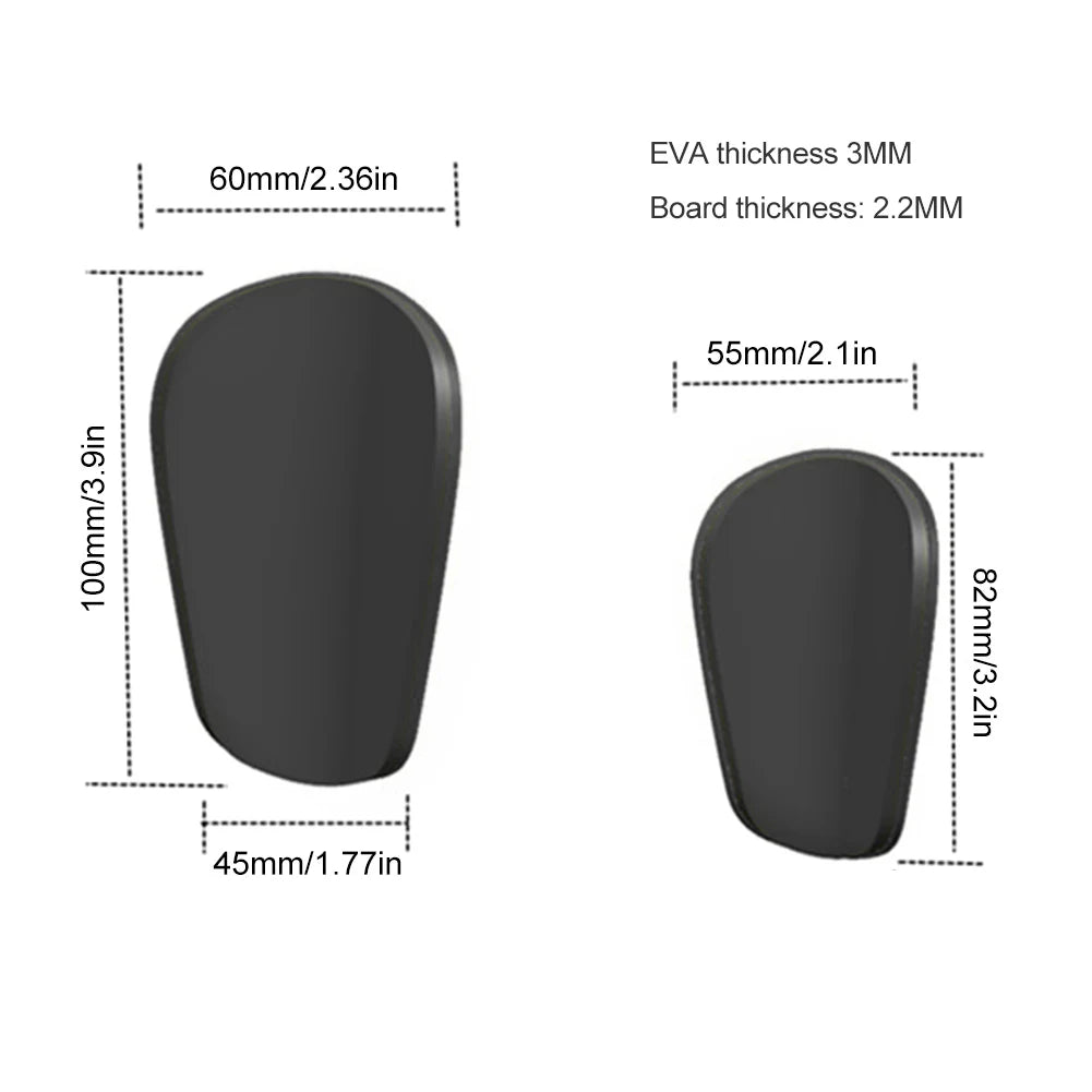 Minimalist Football Shin Pads – Lightweight Plain Guards (Black & White)