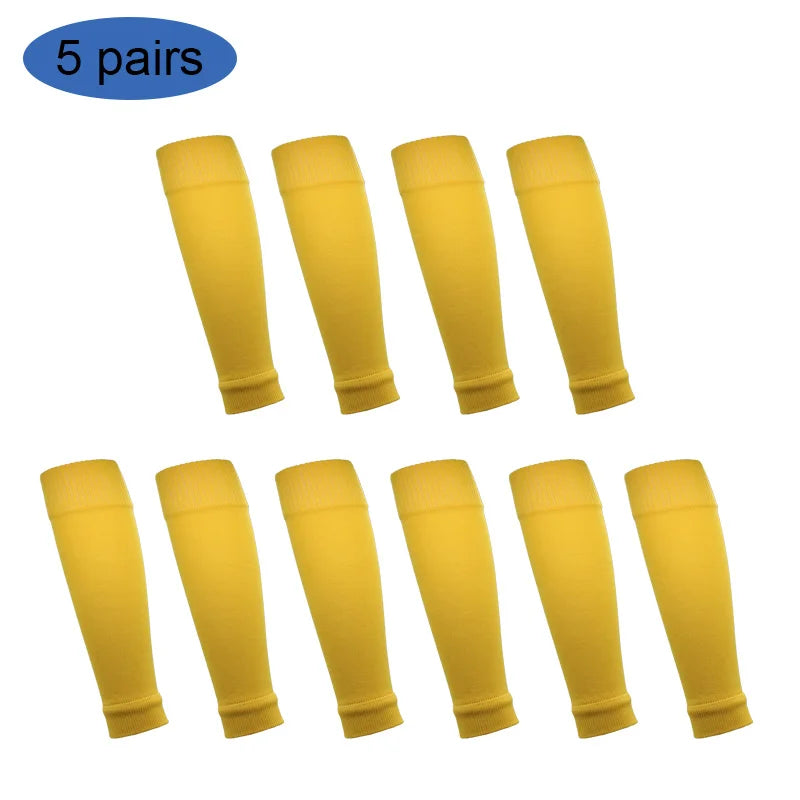 "5-Pack Football Sock Sleeves – Pro Cut Style for Match Day Performance (Black)"
