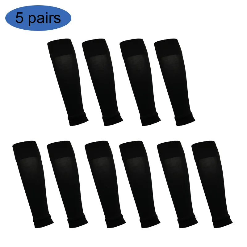 "5-Pack Football Sock Sleeves – Pro Cut Style for Match Day Performance (Black)"