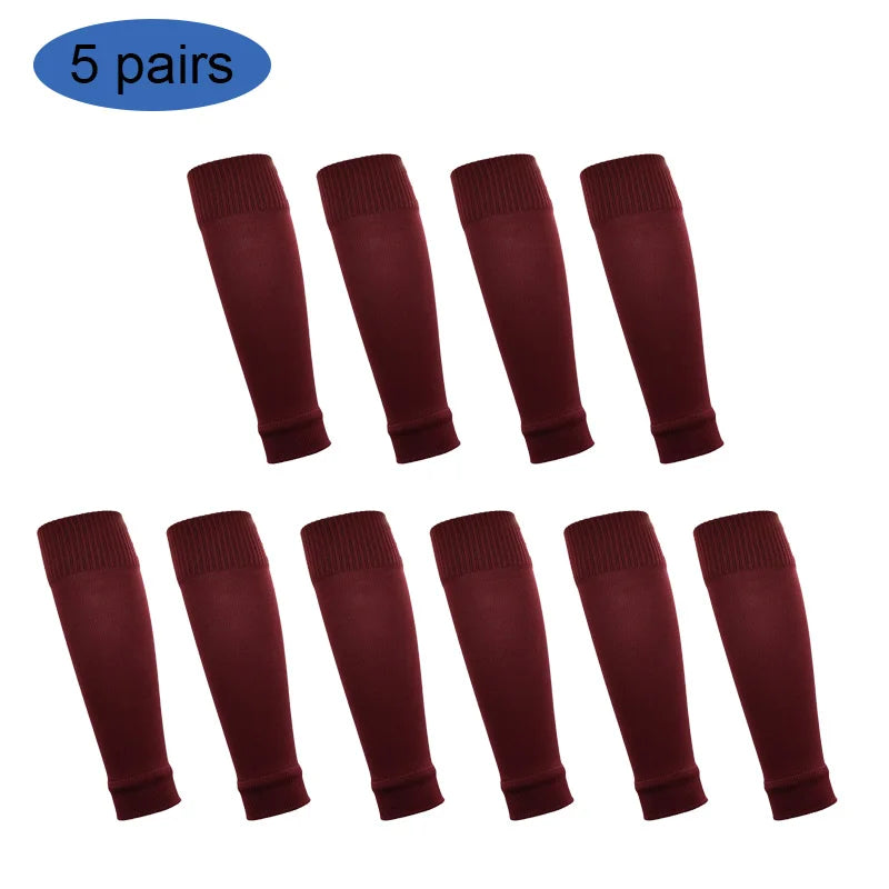"5-Pack Football Sock Sleeves – Pro Cut Style for Match Day Performance (Black)"