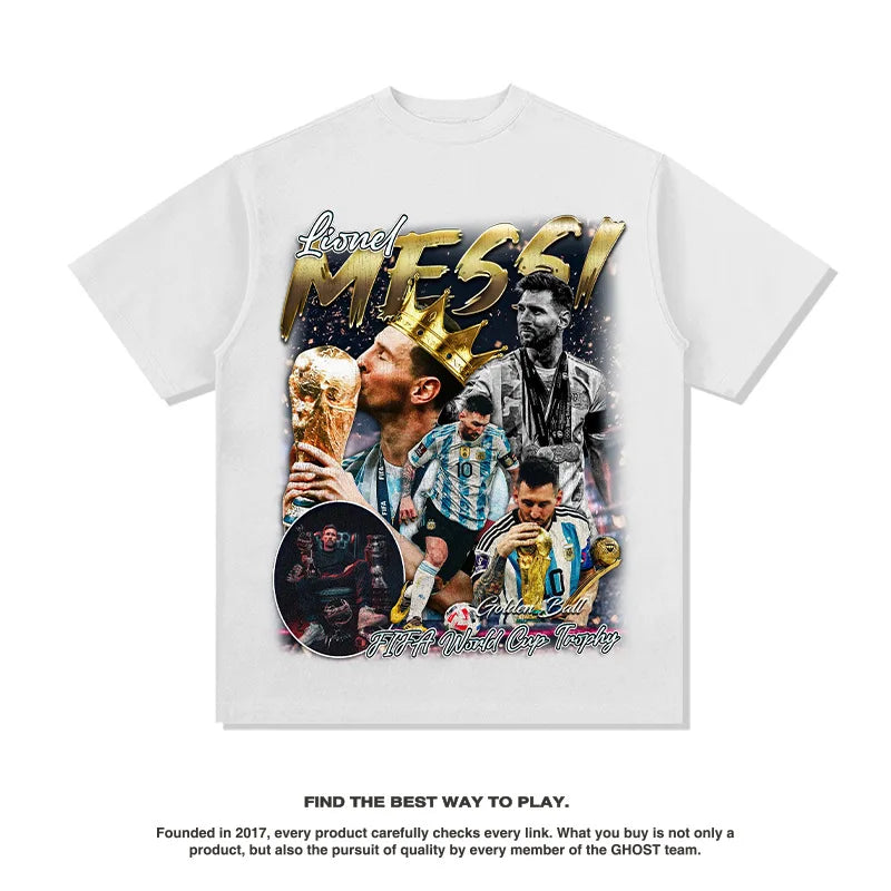 "Lionel Messi World Cup Champion Graphic shirt – Black Legend Edition"