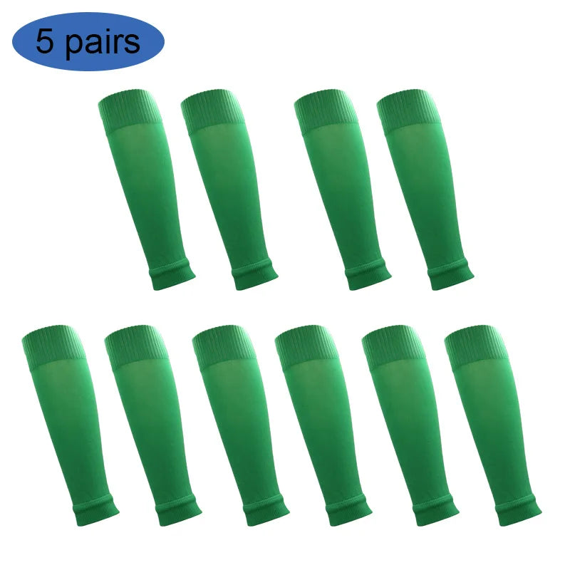 "5-Pack Football Sock Sleeves – Pro Cut Style for Match Day Performance (Black)"