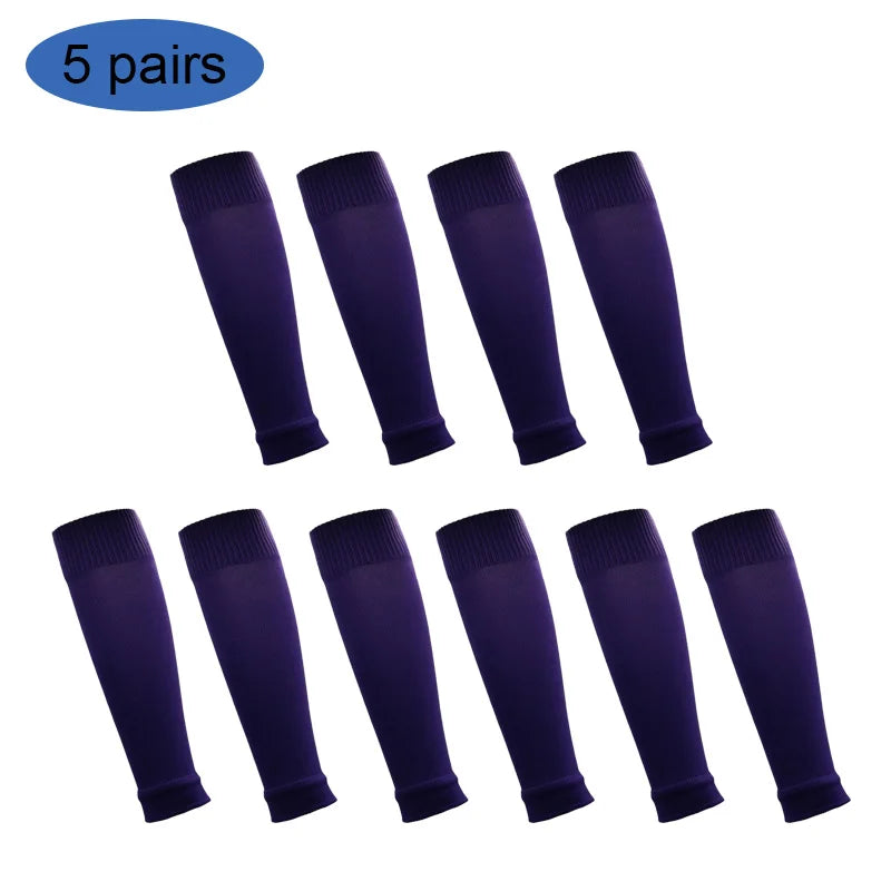 "5-Pack Football Sock Sleeves – Pro Cut Style for Match Day Performance (Black)"