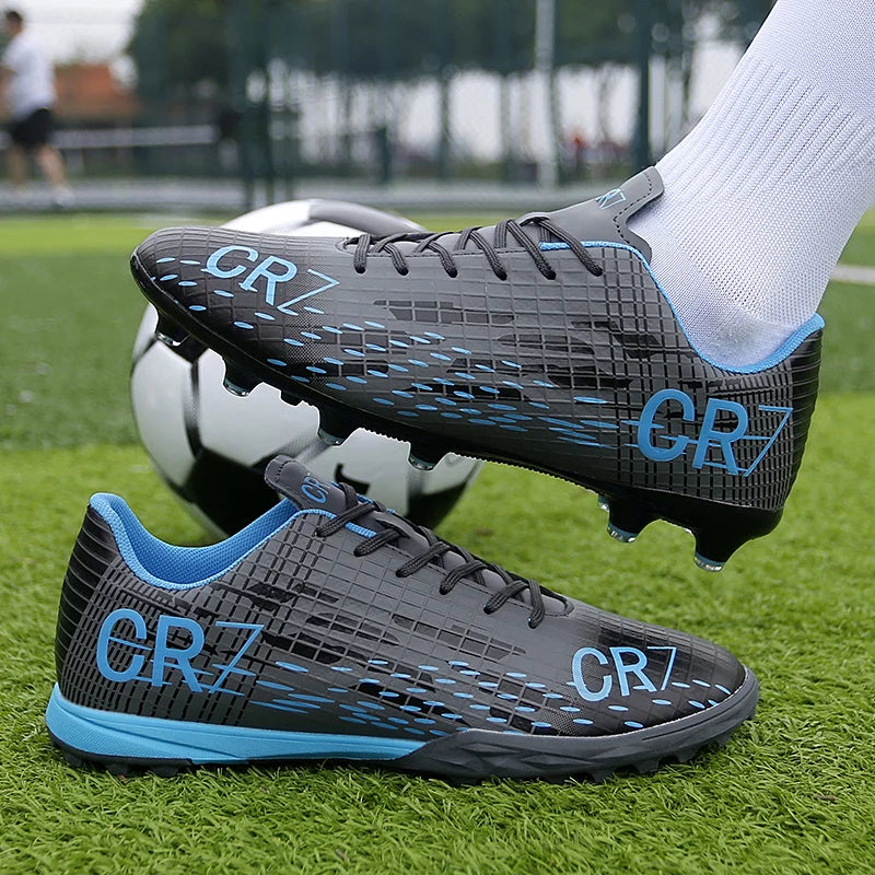 CR7 soccer boots - (Black & Orange) speed boots for artificial grass
