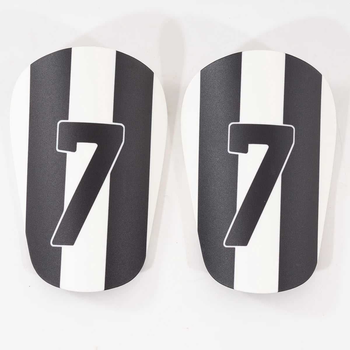 Striped Red & Navy Shin Pads – Classic #10 Edition