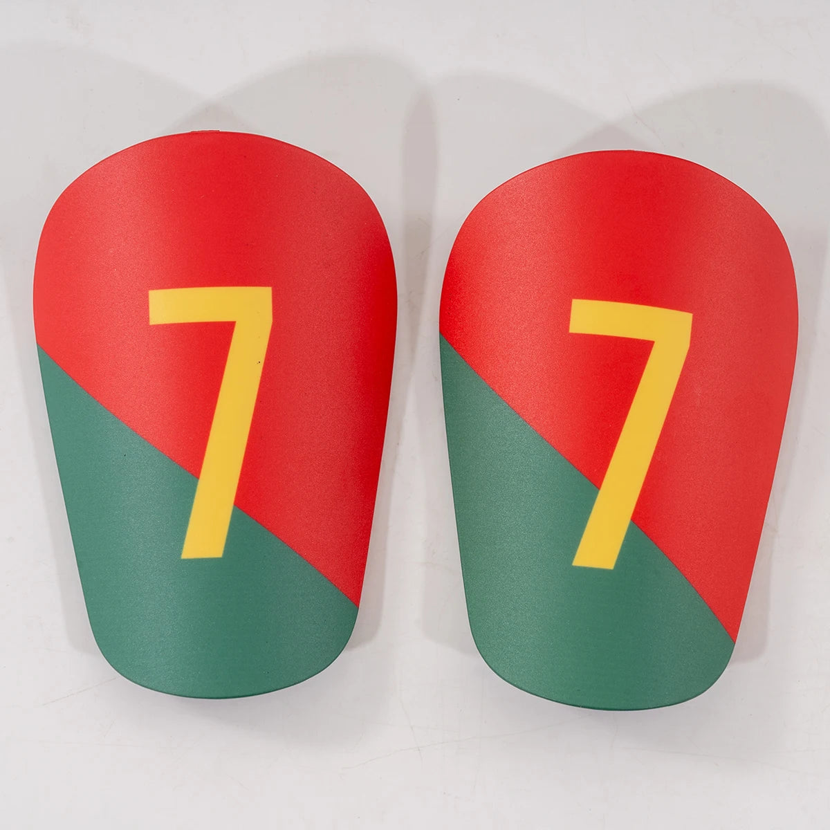 Striped Red & Navy Shin Pads – Classic #10 Edition