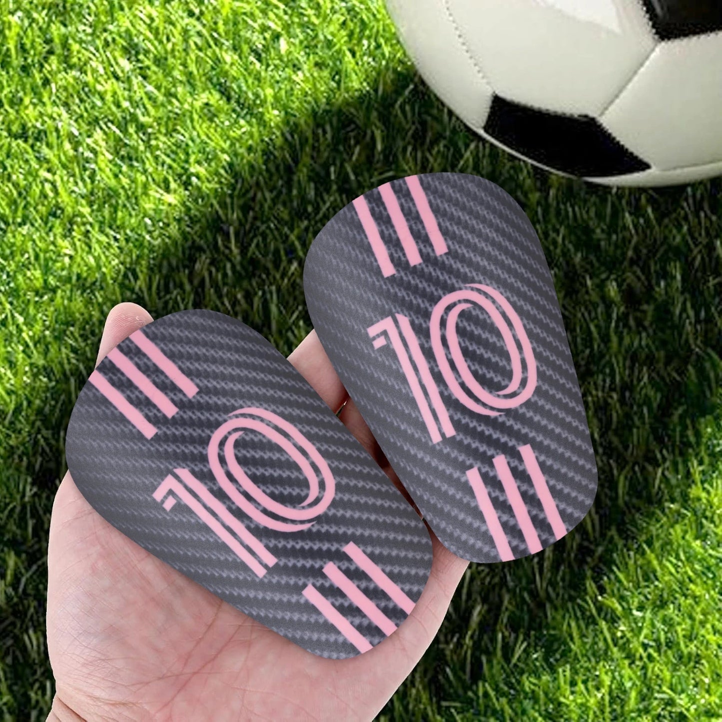 Carbon Fiber Shin Pads – Pink #10 Design