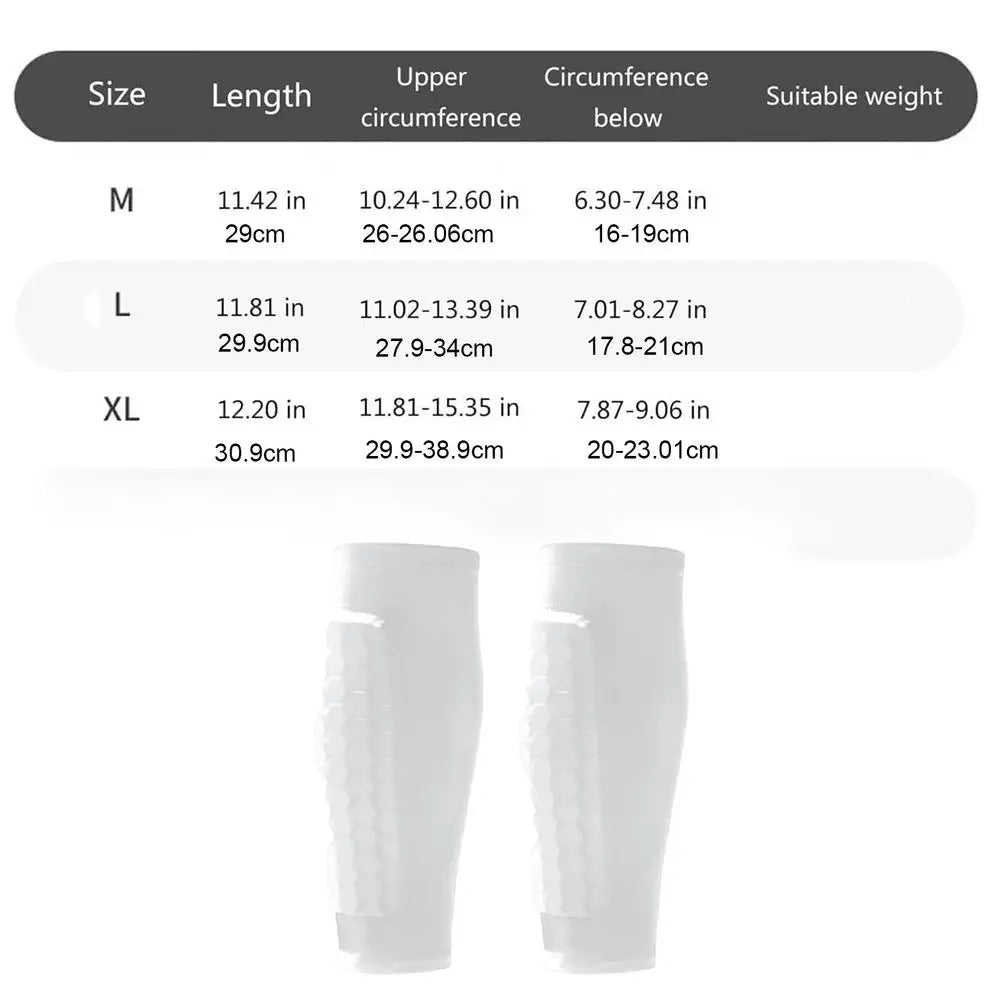 Hex Padded Football Shin Pads – Slip-On Compression Sleeves with Built-In Protection