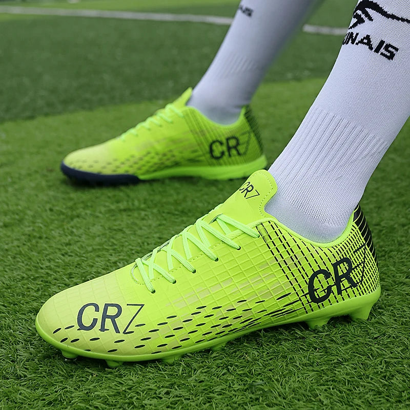 CR7 soccer boots - (Black & Orange) speed boots for artificial grass