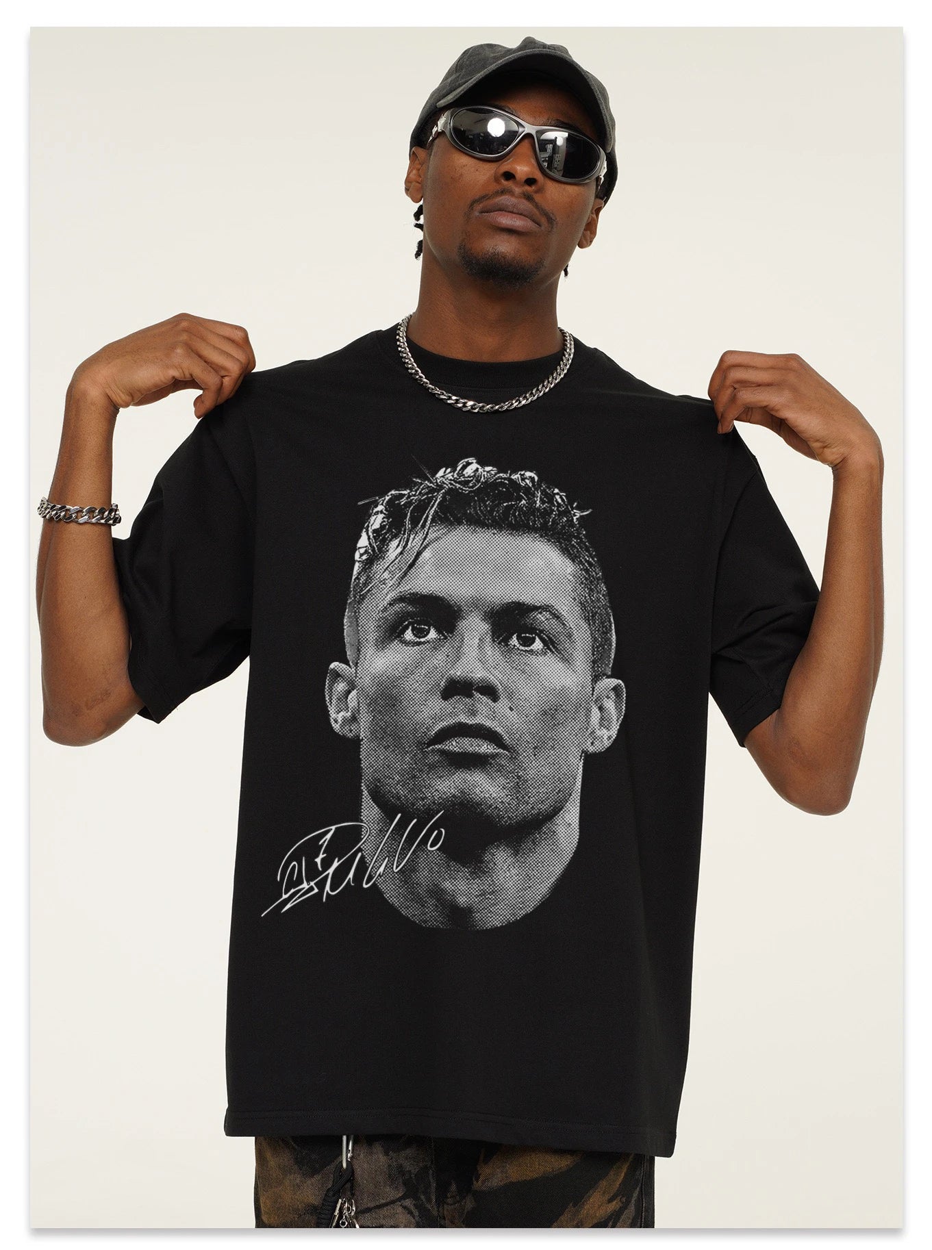 Cristiano Ronaldo Black shirt – Bold Face Print