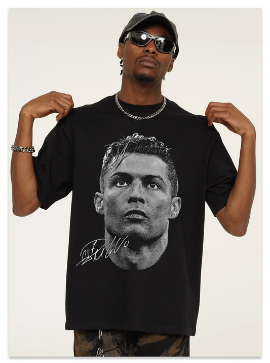 Cristiano Ronaldo Black shirt – Bold Face Print