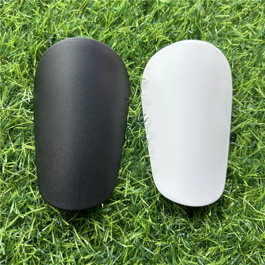 Minimalist Football Shin Pads – Lightweight Plain Guards (Black & White)