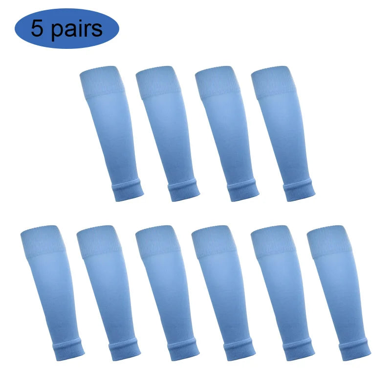 "5-Pack Football Sock Sleeves – Pro Cut Style for Match Day Performance (Black)"