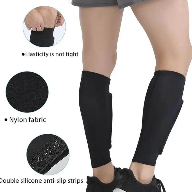 Hex Padded Football Shin Pads – Slip-On Compression Sleeves with Built-In Protection