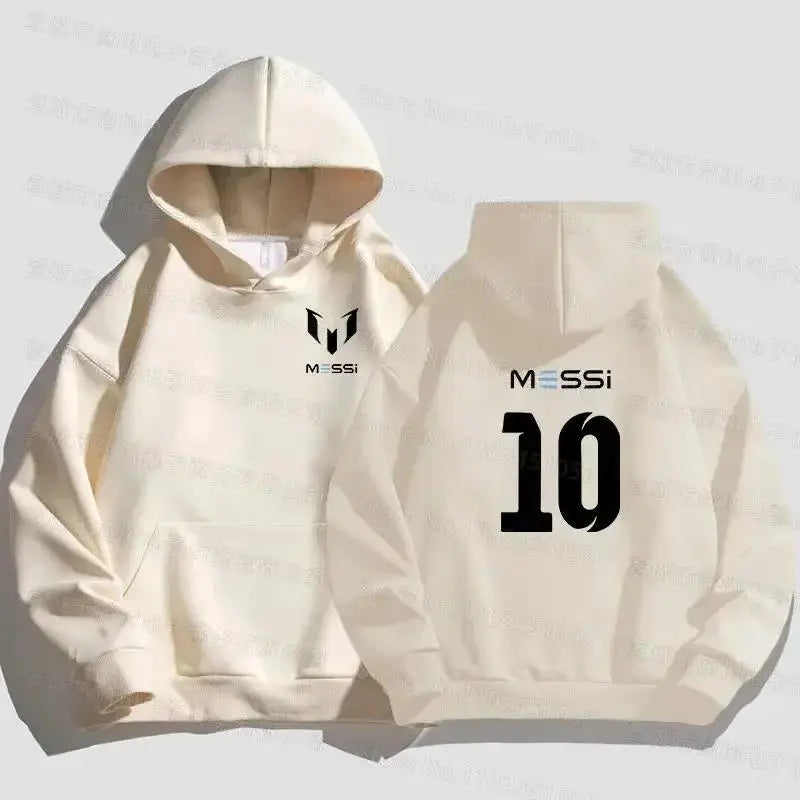 Messi Hoodie – White | Iconic GOAT Design