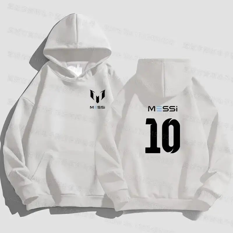 Messi Hoodie – White | Iconic GOAT Design
