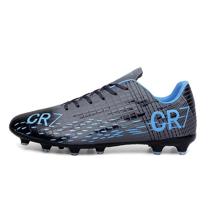 CR7 soccer boots - (Black & Orange) speed boots for artificial grass
