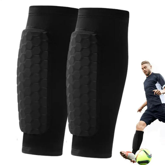 Hex Padded Football Shin Pads – Slip-On Compression Sleeves with Built-In Protection